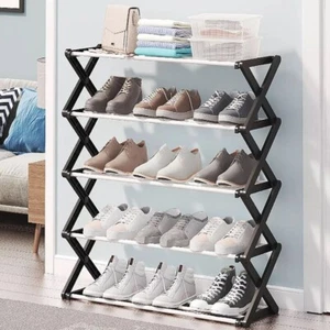 5 Tier Shoe Rack Stand Storage Self Organiser Lightweight Compact Space Saving - Picture 1 of 18