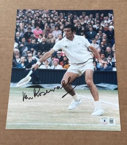 KEN ROSEWALL SIGNED TENNIS 8X10 PHOTO BECKETT CERTIFIED WIMBLEDON #2 - Picture 1 of 1