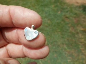 Australian Handcrafted Solid Sterling Silver 925 and Aust. Opal Heart Pendant - Picture 1 of 4