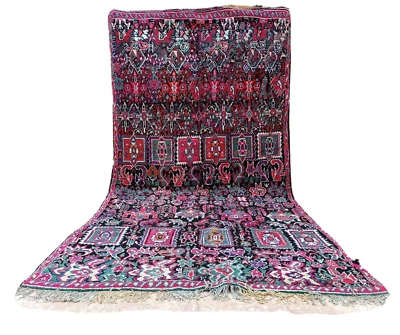 Vintage Moroccan Azilal Rug Handmade Area Geometric Tribal Carpet Berber Wool - Image 1 of 4