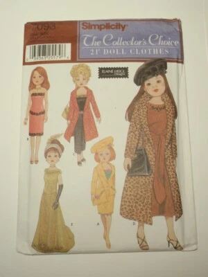 Simplicity 7093 Elaine Heigl 21” Fashion Doll Clothes Pattern UNCUT FF - Image 1 of 3