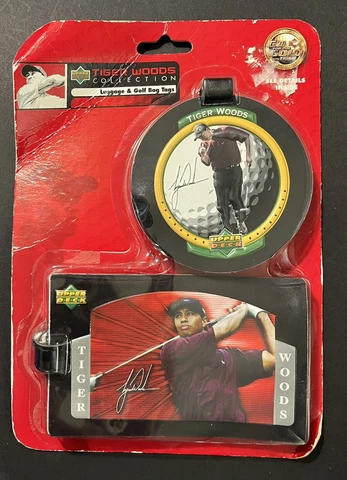2004 Upper Deck Tiger Woods Collection Luggage & Golf Bag Tags Set 1 New In Box! Cover
