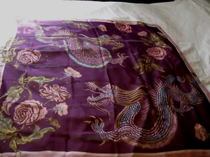 Large chiffon style scarf, dragon design, thistle design metal logo - Picture 1 of 4