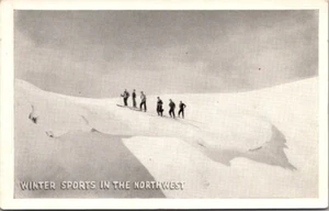 WINTER SPORTS in the NORTHWEST Skiiers RPPC Postcard - Picture 1 of 2
