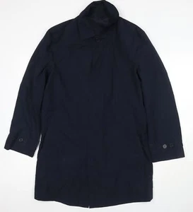 Marks and Spencer Mens Blue Trench Coat Jacket Size S Button - Picture 1 of 10