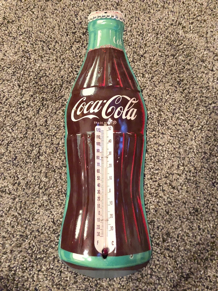 Vintage COCA COLA Metal Thermometer  1990’s 5x16 - Image 1 of 1