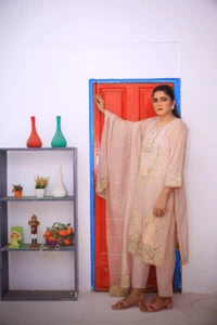3Pc Embroidered Suit Pakistani lawn suit - Picture 1 of 5