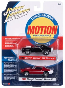 JOHNNY LIGHTNING 1/64 1969 & 1973 CHEVY CAMARO PHASE III JLPK017 - Picture 1 of 1
