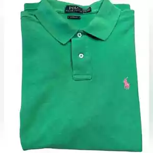 Polo Ralph Lauren Men’s XL Green Cotton Short Sleeve Polo Style Shirt - Picture 1 of 8