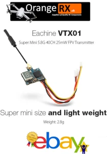 Eachine VTX01 Super Mini 5.8G 40CH 25mW RC Drone FPV Transmitter UK Legal  - Picture 1 of 7