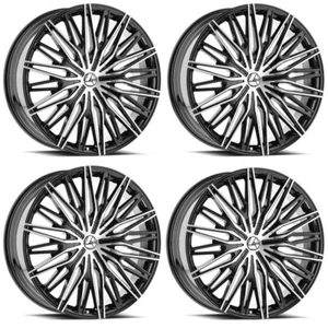 Set 4 20" Azara AZA-522 Gloss Black & Machined Wheels 20x8.5 5x112 5x4.5 35mm - Picture 1 of 4
