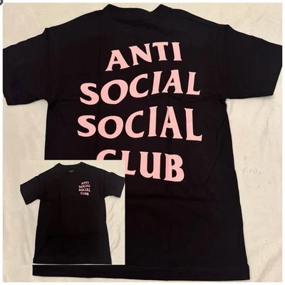 Camiseta Anti Social Club Negra Rosa Talla Pequeña Garantizada Auténtica ASSC Foto 1 de 4