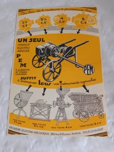 Vintage Tractor Brochure agriculture PEM Motors picardie electro mecanique 1930s - Picture 1 of 2