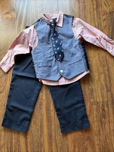 Nautica Toddler Boy's 4-Piece Ensemble Vest Set Plaid L/S Size 4T  - Picture 1 of 3