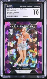 🏀 2024 Prizm Draft Picks Jacy Sheldon All‑American Purple Ice /149 CGC 10 RC 🏀 - Picture 1 of 2