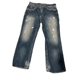 Big Star Men's Voyager Straight Relaxed Distressed Size 36x30 Denim Jeans - Picture 1 of 6