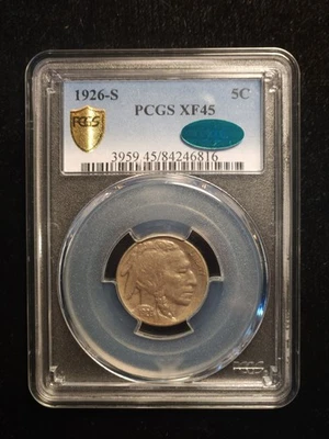 1926-S 5c Buffalo Nickel PCGS XF45 CAC - Image 1 of 4