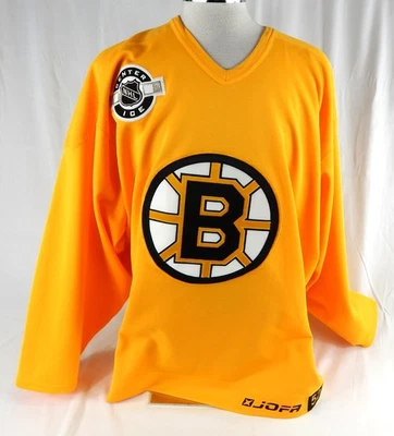Camiseta deportiva de práctica amarilla auténtica en blanco de los Boston Bruins de la década de 1990 para hombre Jofa 52 262 Foto 1 de 4