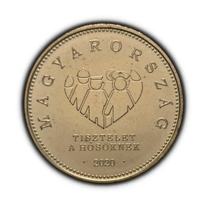 UNGARN. 2020, 20 Forint - COVID Pandemic Heroes, Heart Nurse Police Budapest 1 - Bild 1 von 3