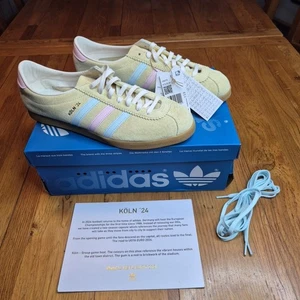 Adidas Koln 24 Mens Trainers Almost Yellow Blue Pink  UK Size 9.5 - Picture 1 of 15
