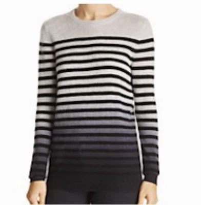 Suéter de cachemir para mujer C by Bloomingdale 100 % 2 capas talla S gris negro Foto 1 de 4