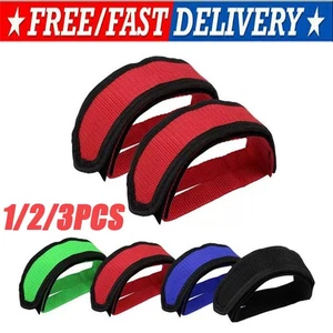 Juego de 2 bandas de pedales de ciclismo de engranaje fijo para bicicleta con correas pedal EE. UU. - Imagen 1 de 12