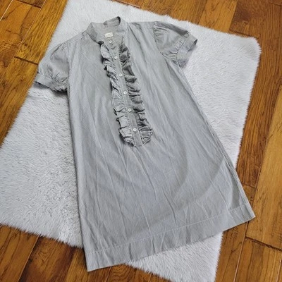 Nili Lotan Popover Dress Women's Medium Ruffles Buttons Stripes Puff Sleeve - Image 1 of 4