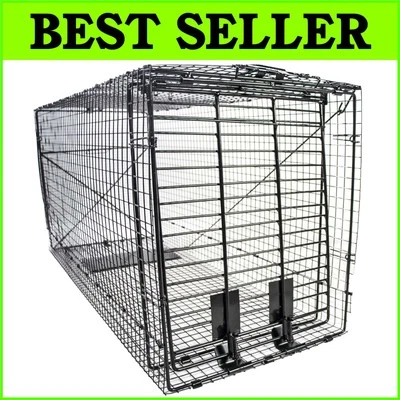 50-Inch Folding Live Humane Animal Trap - Safe & Easy Capture for Dogs & Racoon - Image 1 of 4