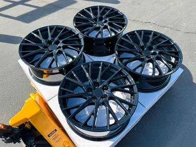 4 NEW 19" Black 19X8 Rims 5X114.3 60.1 Wheels ET35 Fits: Many Lexus Vehicle's - Image 1 of 3