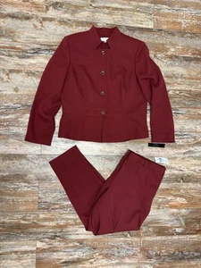 Women’s Tahari By Arthur Levine Pant Suit New With Tags Size 18 Bordeaux Red - Picture 1 of 5