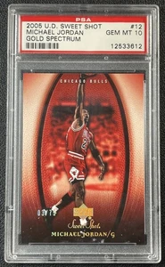 POP 3 MICHAEL JORDAN PSA 10 2005 UD UPPER DECK SWEET SHOT #12 GOLD SPECTRUM 3/75 - Picture 1 of 2