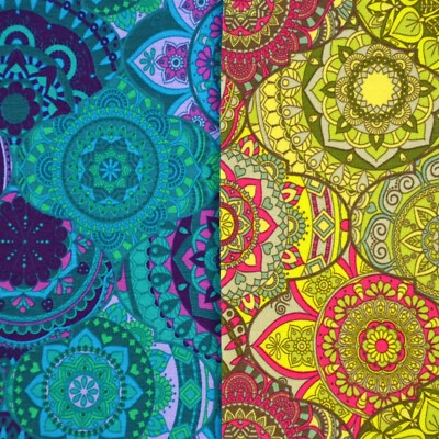 French Terry mit Mandala Grün Petrol Türkis Ornamente Oriental 50 x 150 cm ♕ - Bild 1 von 2