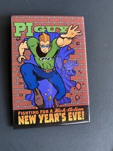 PI Guy Fighting For A Nick-Action New Year’s Eve Pin Back Button - Picture 1 of 3