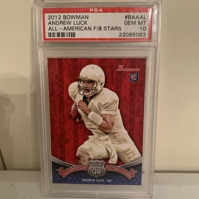 2012 BOWMAN Andrew Luck All-American Football Stars #BAAAL PSA GEM MINT 10 - Image 1 of 2