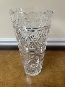 "Florero Waterford vintage de cristal tallado de 12"" grabado firmado en la parte inferior" - Imagen 1 de 8