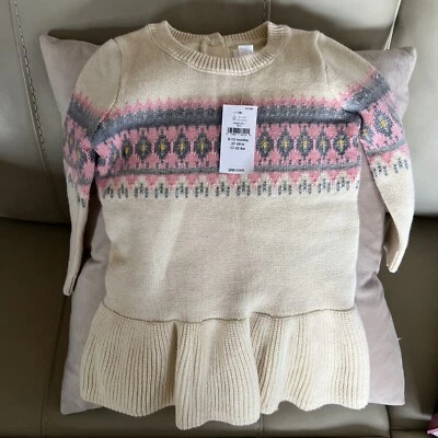 Vestido Suéter BABY GAP Fair Isle Talla 6-12 Meses Nuevo con Etiquetas 100% Algodón Foto 1 de 4