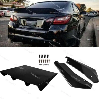 For Nissan Sentra Rear Bumper Diffuser 4-Fin Spoiler Lip Splitter+Rear Spats DP Foto 1 de 4