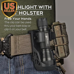Tactical Flashlight with Holster, 1200 High Lumens Law Enforcement LED Flashl... - Picture 1 of 7