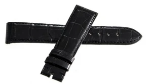 Gerald Genta 20mm x 18mm Black Shiny  Leather Watch Band - Picture 1 of 3