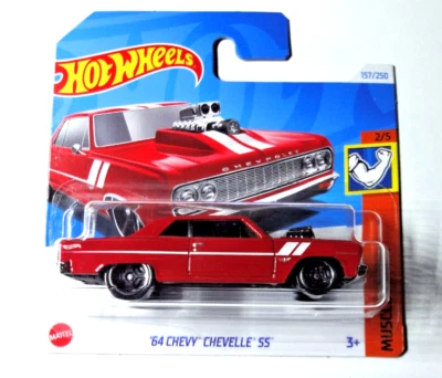 Hot Wheels - '64 Chevy Chevelle SS - Rosso - Muscle Mania 2024 - HTC58 - Immagine 1 di 3