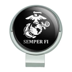 Marine Corps USMC Semper Fi Black White Golf Hat Clip With Magnetic Ball Marker - Picture 1 of 7