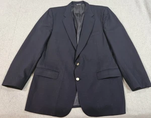 Chaqueta Blazer Vintage Años 90 Burberry Super 100 Lana Azul Marino 2 Botones 46/Grande - Imagen 1 de 14