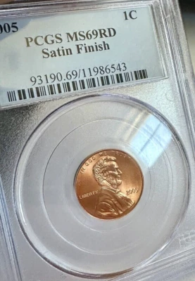 2005-S LINCOLN Memorial 1c ~ PCGS MS69 RD Satin ~ Awesome High Grade - Image 1 of 4