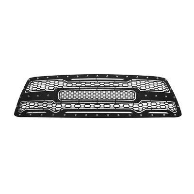 For 2010-2013 Toyota Tundra Upper Stainless Steel Black Laser Cut Grille Insert - Image 1 of 3