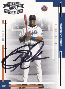 Mike Cameron Signed 2004 Donruss Throwback Threads Mets Baseball Card 127 Auto'd - Picture 1 of 24