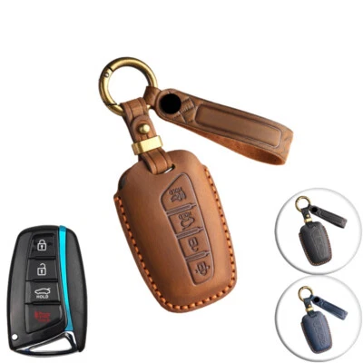 Funda Carcasa Llavero Inteligente Coche Cuero Genuino Para Hyundai Equus Santa Fe Genesis  Foto 1 de 4