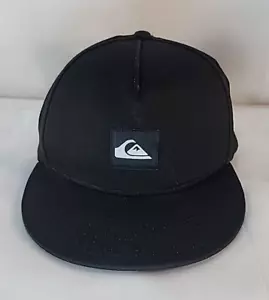 New Quiksilver Silver Dollar Mens Black Snapback Hat Cap - Picture 1 of 4