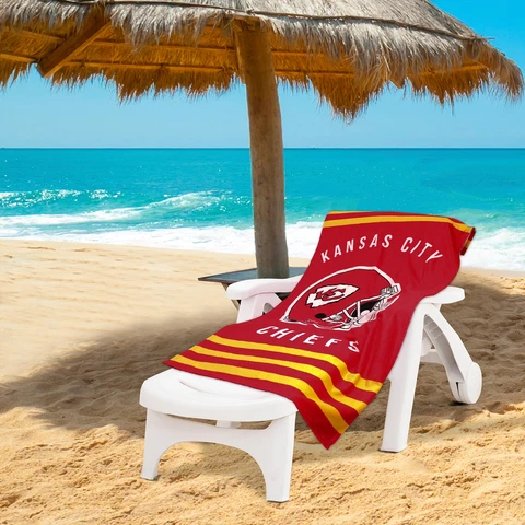 Northwest NFL Kansas City Chiefs "Stripes" Beach Towel, 30" x 60" Cover