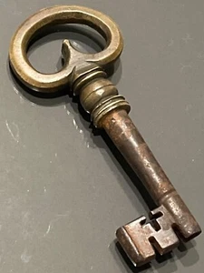 1700er Bronze Bogen & Kragen Französische Kirche Offener Lauf Schlüssel 090924eFCZIB - Bild 1 von 7