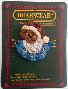 Boyds Bears and Friends Bearwear Pin - Jolly Ol' St. Nick Ho Ho Ho New - Picture 1 of 1